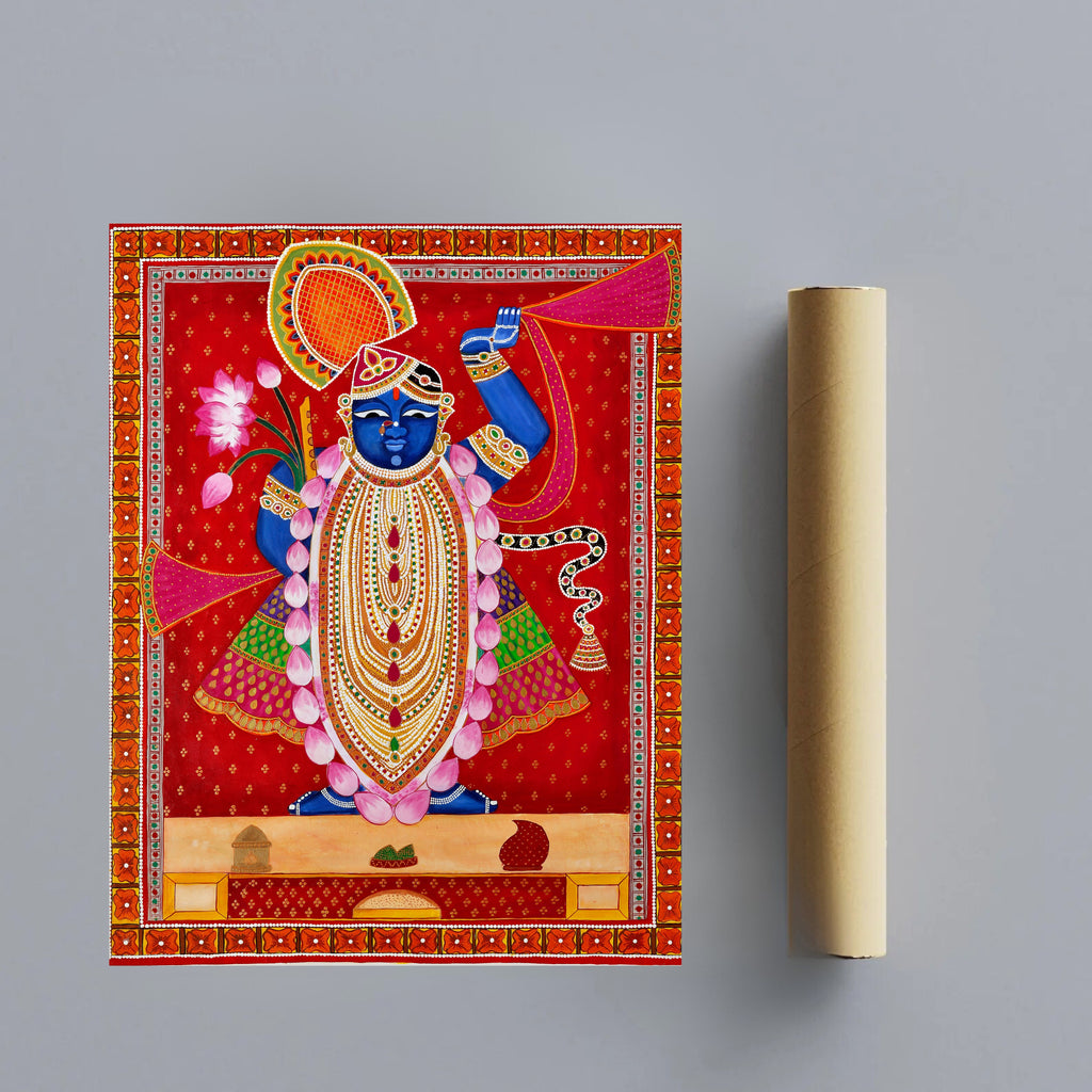 Shrinathji | Pichwai Art | Traditional Indian Folk Art | Canvas and Frame Style