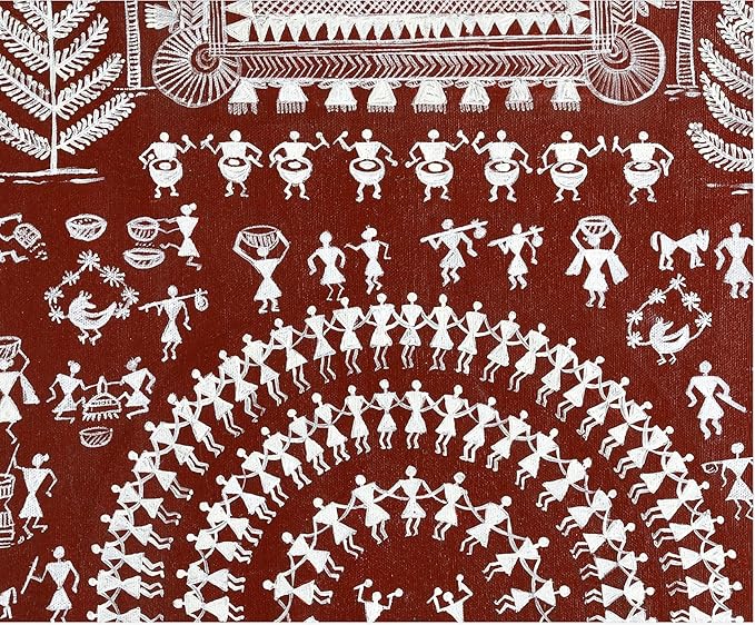 Warli Painting | Art Canvas and Frame Style for Home & Office Décor | Indian Folk Art |