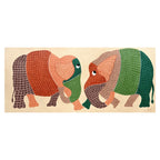 Harmony Elephant Painting | Gond Art Canvas and Frame for Home & Office Décor | Indian Folk Art |