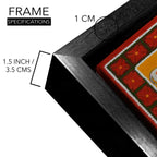 Shrinathji Pichwai Art with 64 Cows | Spiritual Indian Folk Art Canvas and Framed for Home & Office Décor