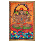 Panchmukhi Hanuman ji Painting | Vastu Art Canvas and Frame for Home & Office Décor | Indian Folk Art |