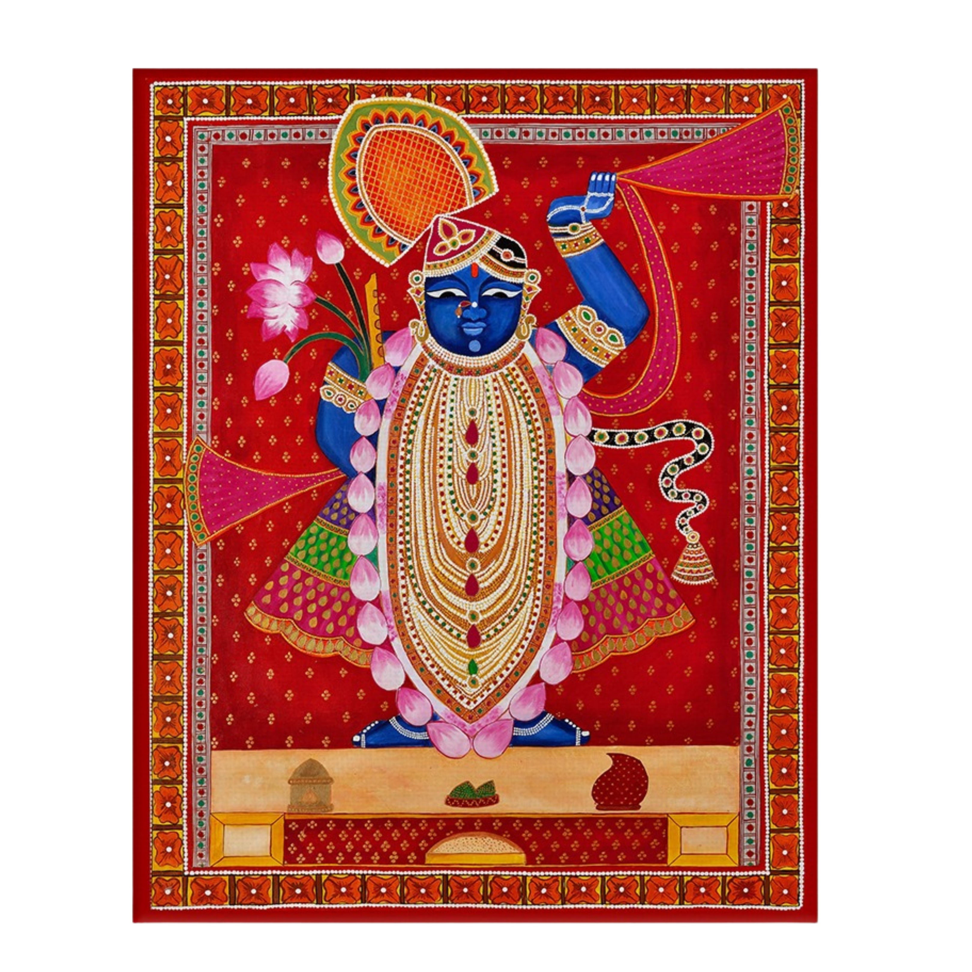 Shrinathji | Pichwai Art | Traditional Indian Folk Art | Canvas and Frame Style