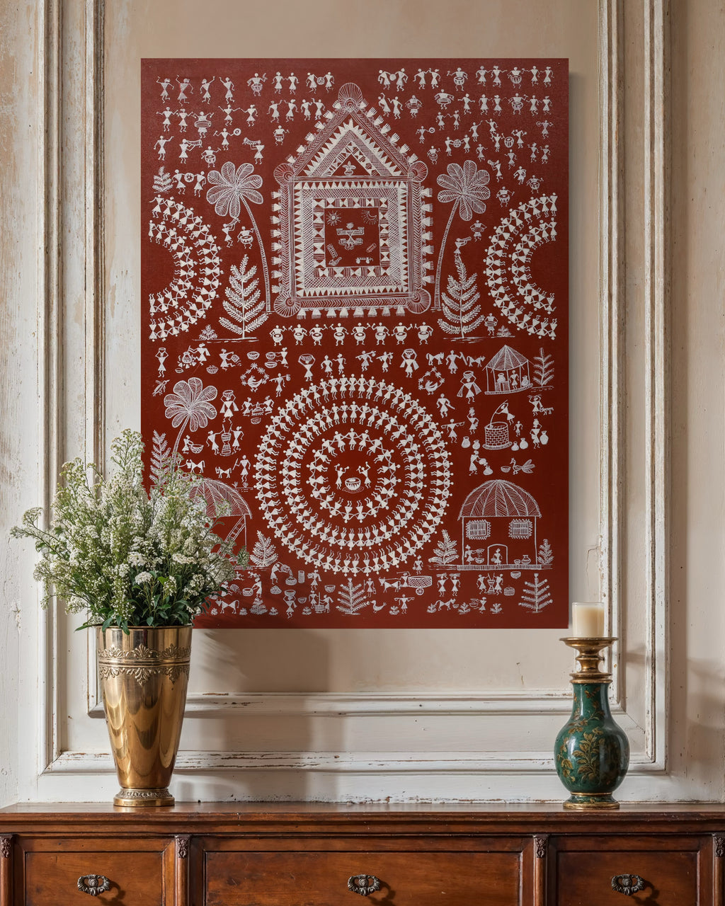 Warli Painting | Art Canvas and Frame Style for Home & Office Décor | Indian Folk Art |