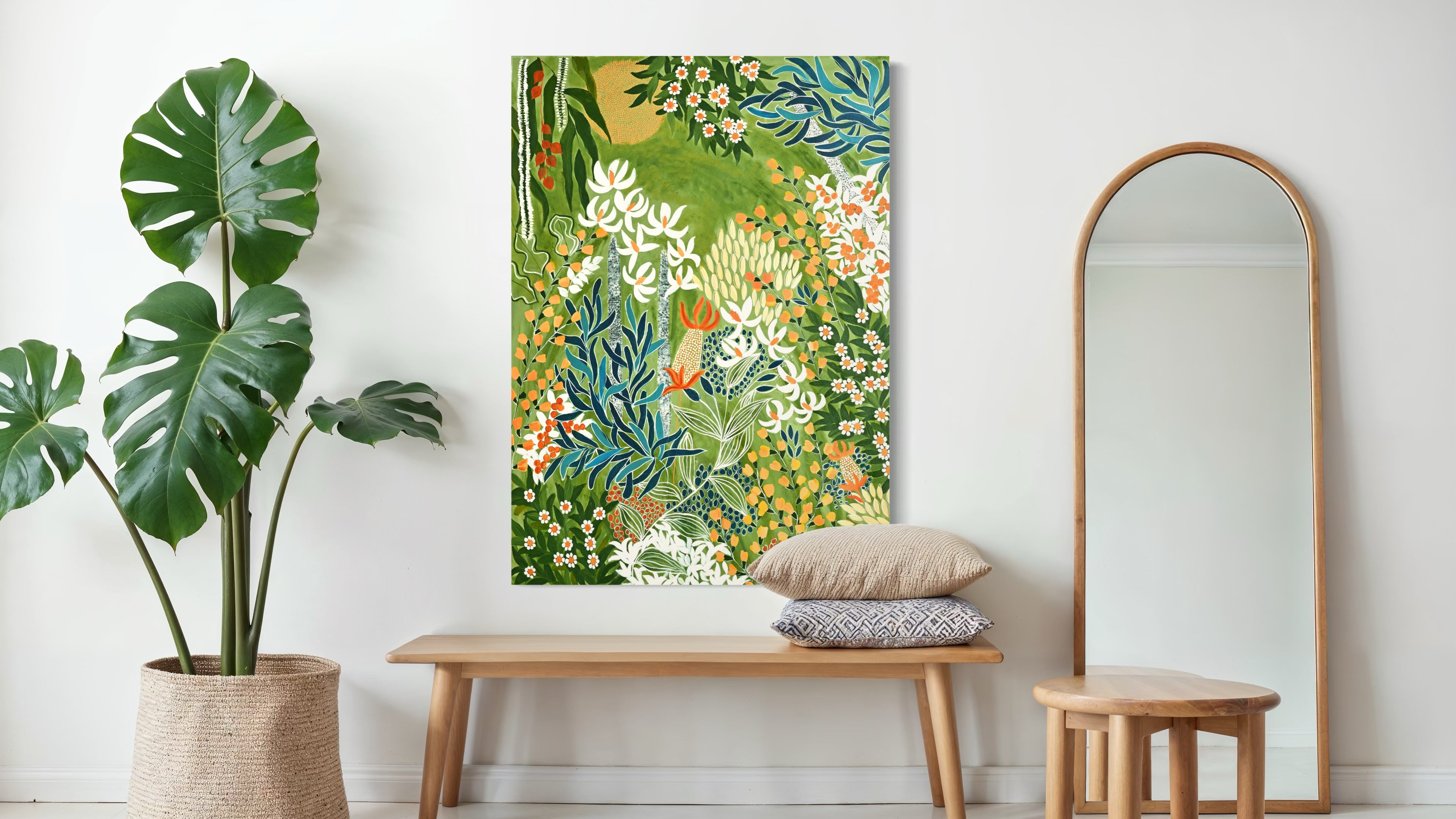 Botanical Garden Art | Nature Art Canvas and Frame for Home & Office Décor