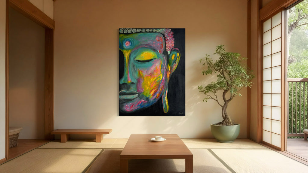 Buddha Painting | Spiritual Art Canvas and Frame for Home & Office Décor