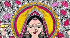 GODDESS VAIDEHI Painting | Madhubani Art Canvas and Frame for Home & Office Décor | Indian Folk Art | Madhubani Painting